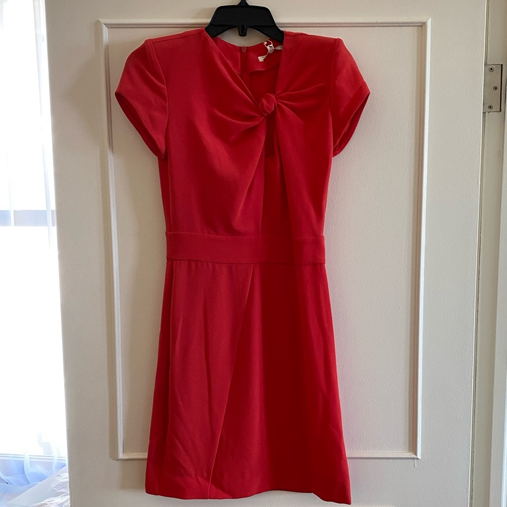 Maje shift dress with knot detail.